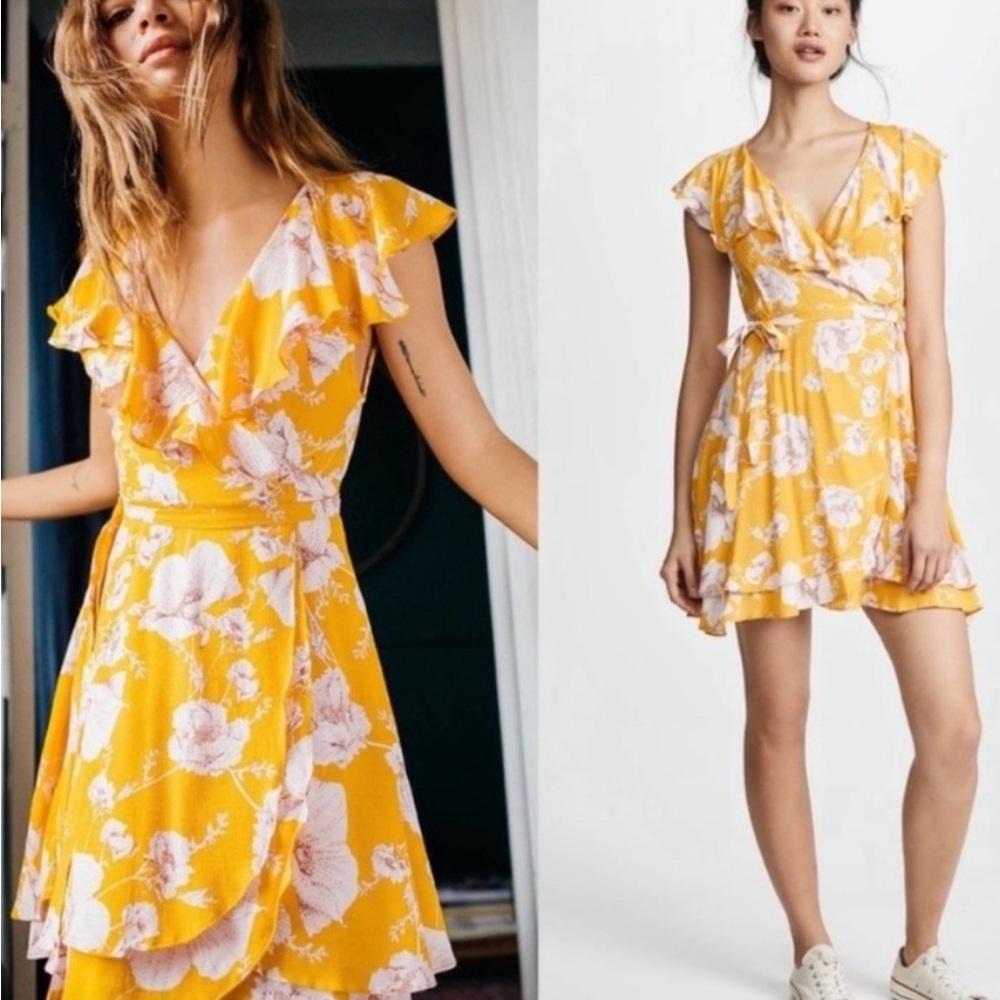 Free People Floral Wrap Dress